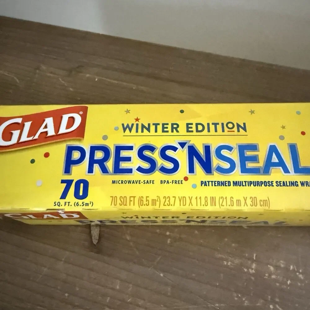 New Glad Press'N Seal Holiday Edition BPA Free 70 sq ft Wrap Cover discontinued